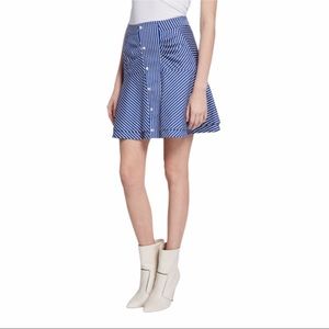 Derek Lam 10 Crosby Striped Blue Ruched Skirt S
